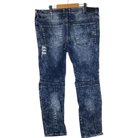 Parasuco Men's Blue 9HRIKER Distressed Stone Wash Slim Jeans US 38 x 34 - Picture 4 of 16